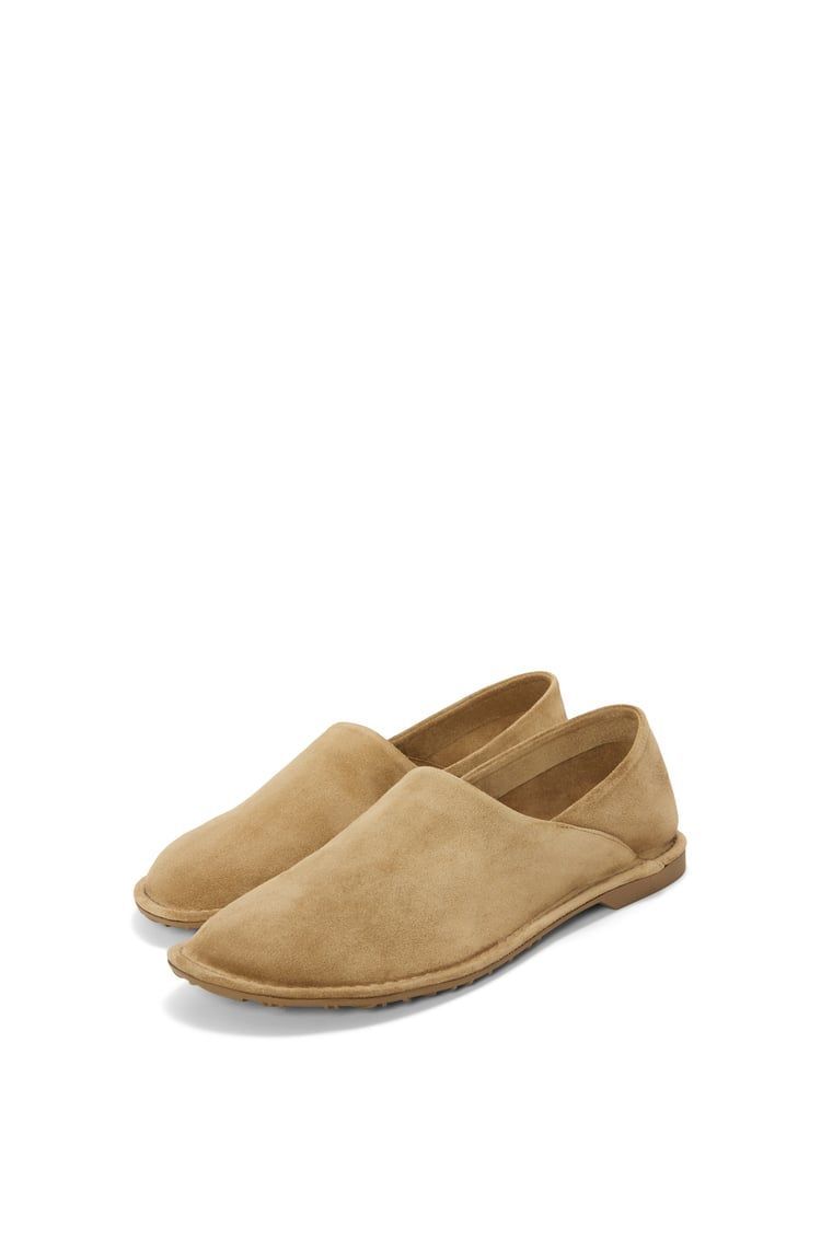 Folio slipper in suede calfskin