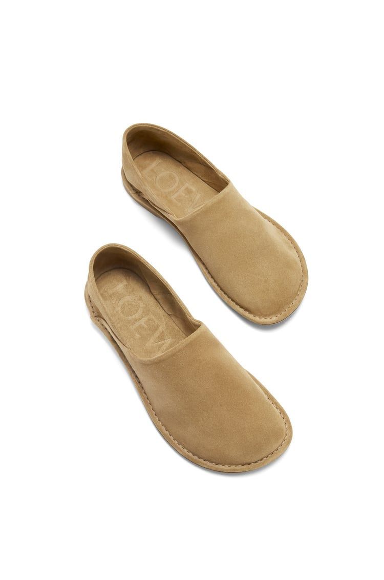 Folio slipper in suede calfskin