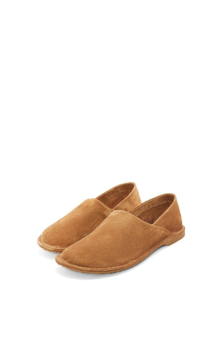 Folio slipper in suede calfskin