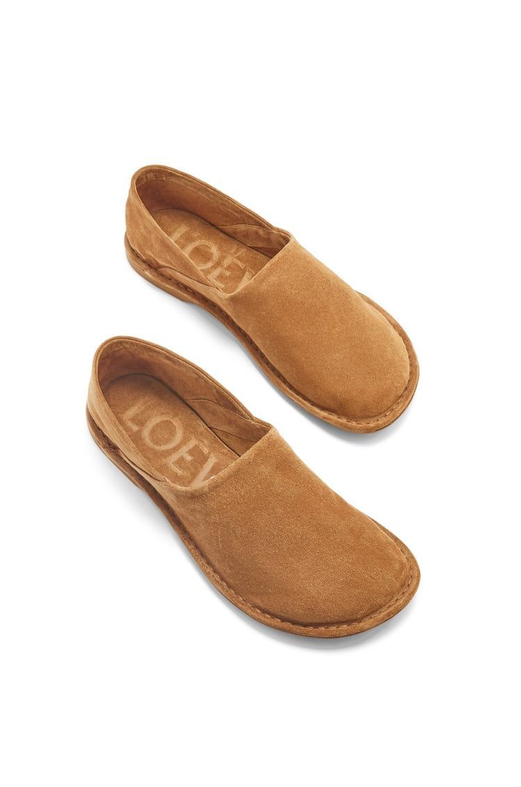 Folio slipper in suede calfskin