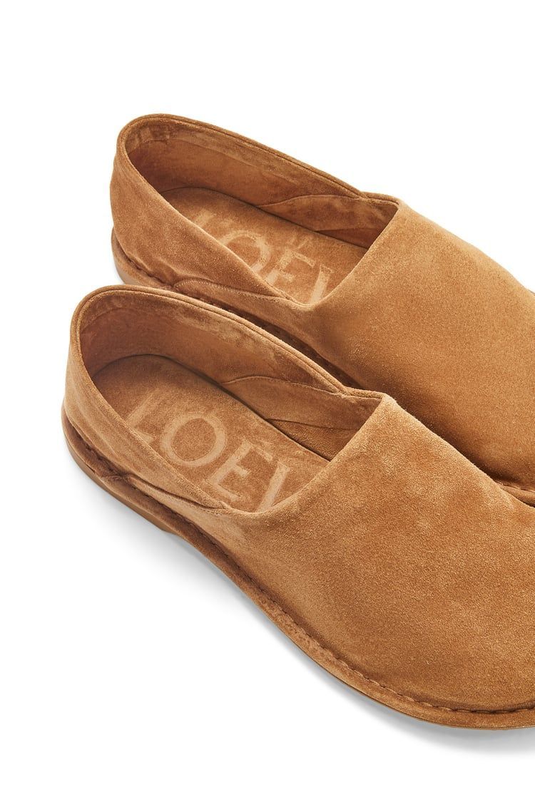 Folio slipper in suede calfskin