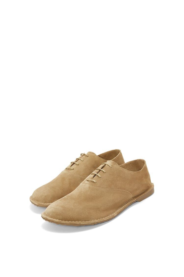 Folio derby in suede calfskin