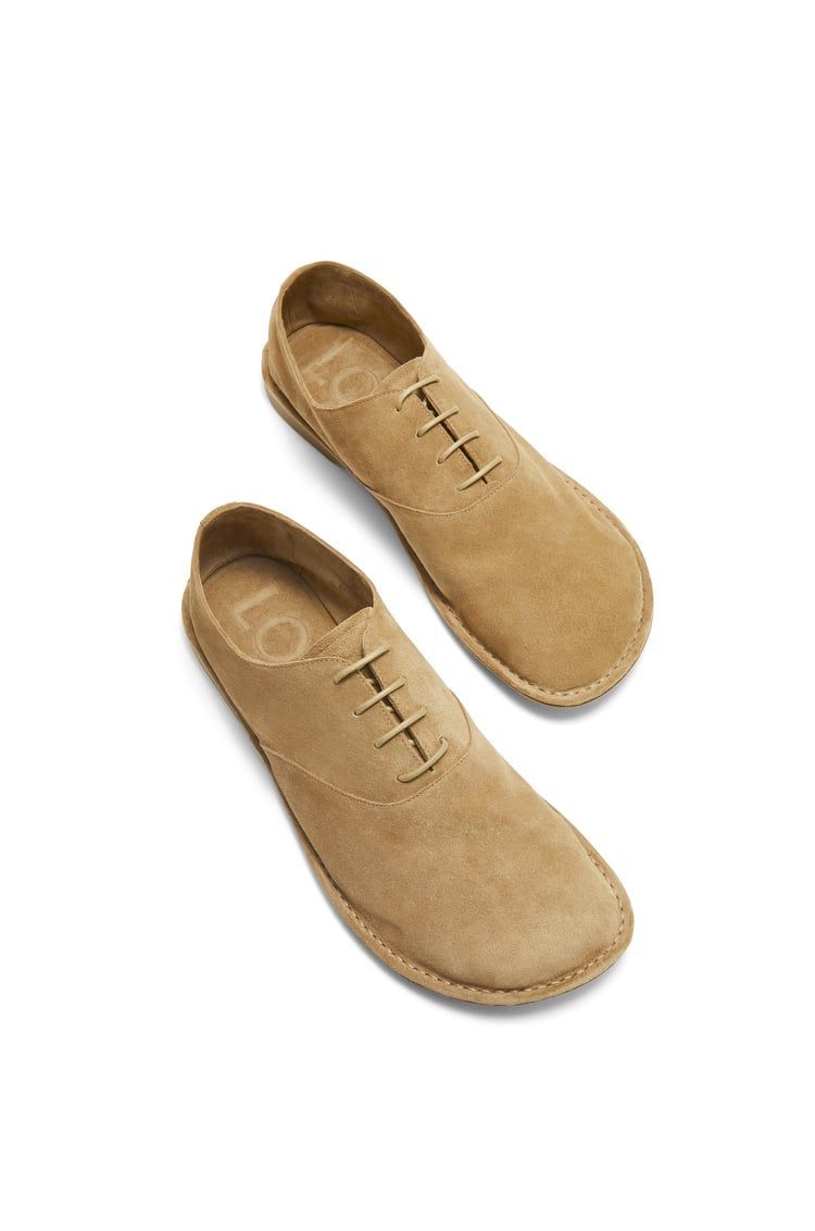 Folio derby in suede calfskin