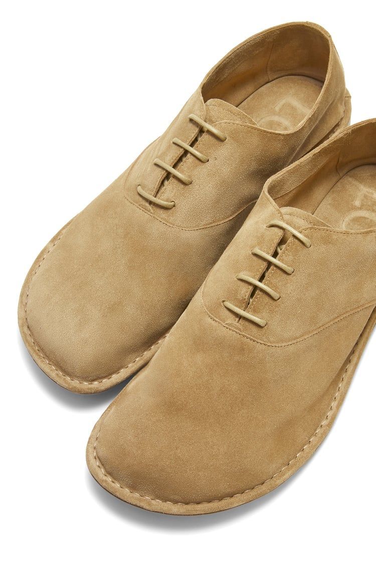 Folio derby in suede calfskin