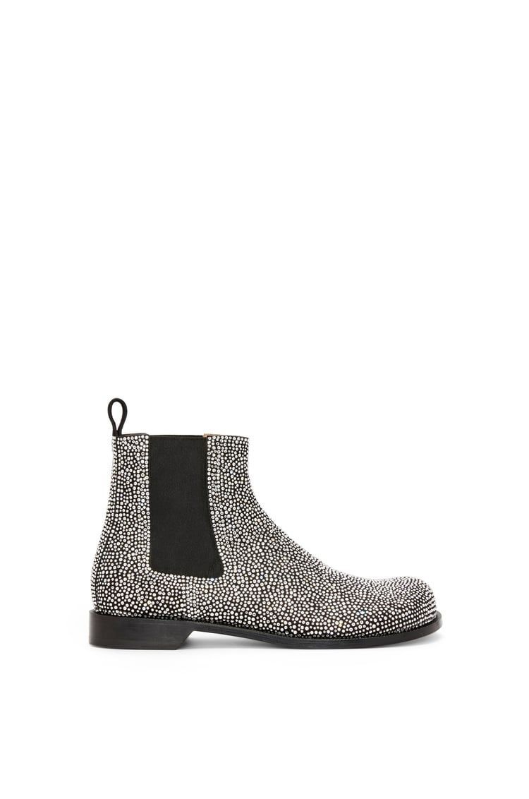 Campo Chelsea boot in calf suede and allover rhinestones