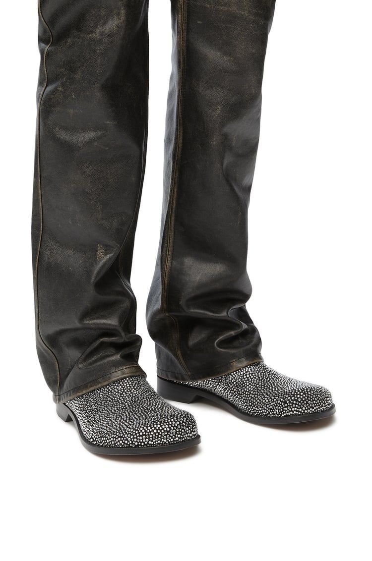 Campo Chelsea boot in calf suede and allover rhinestones