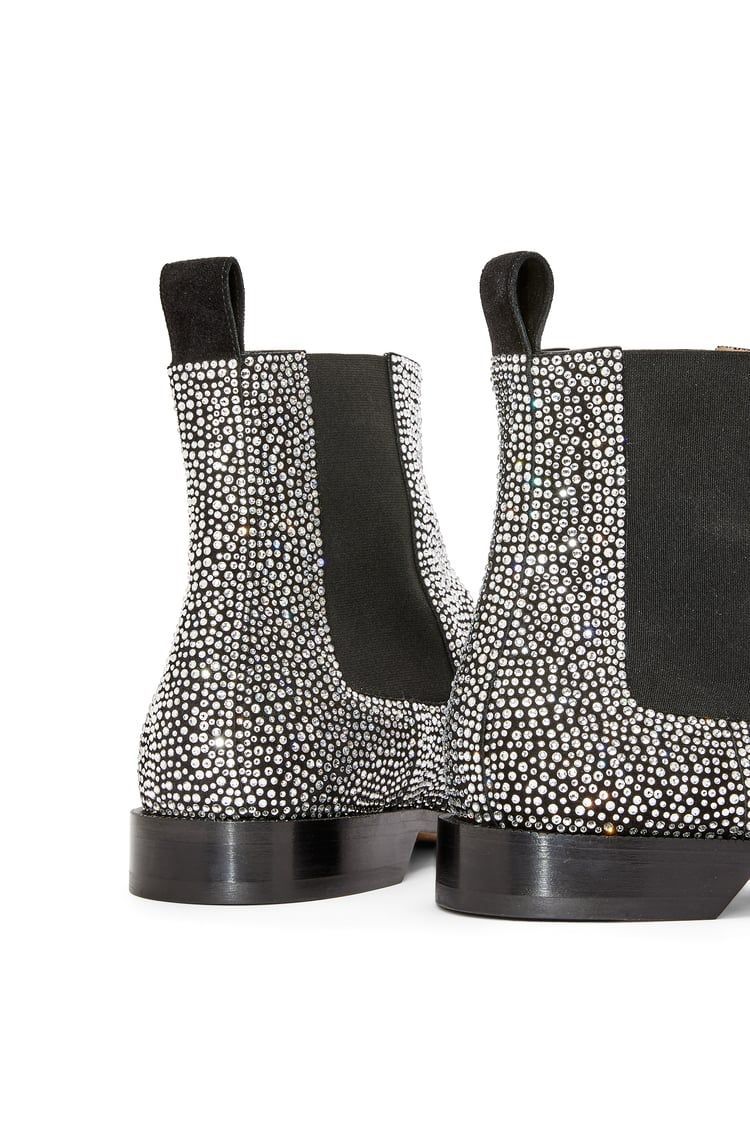 Campo Chelsea boot in calf suede and allover rhinestones
