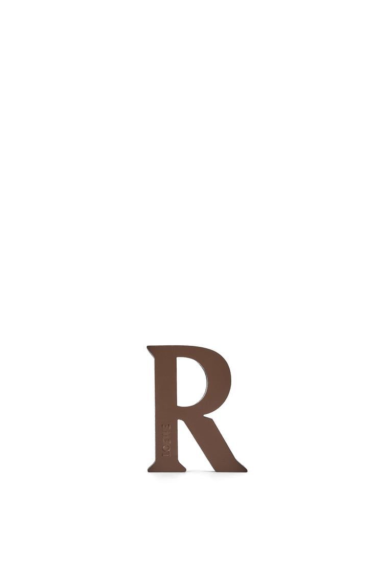 Letter dice in calfskin and brass