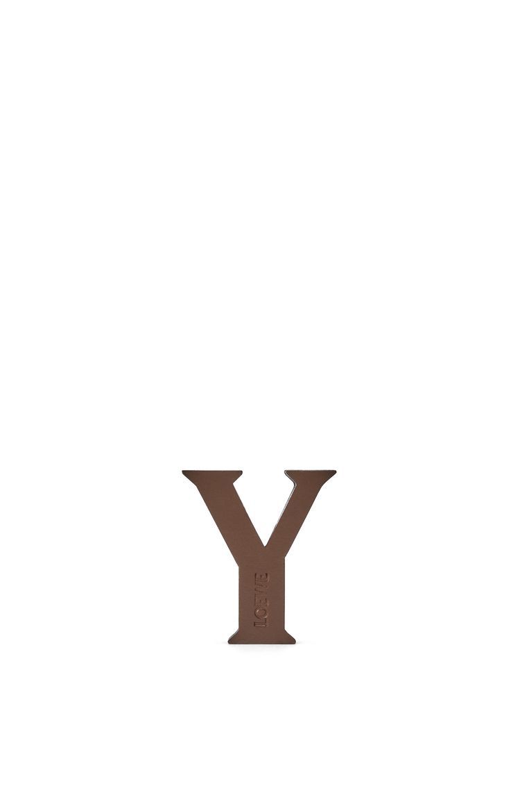 Letter dice in calfskin and brass