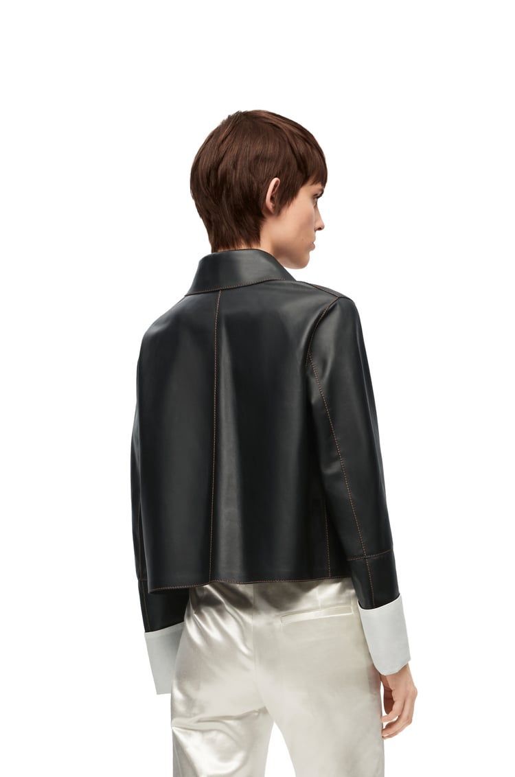 Turn-up jacket in nappa lambskin