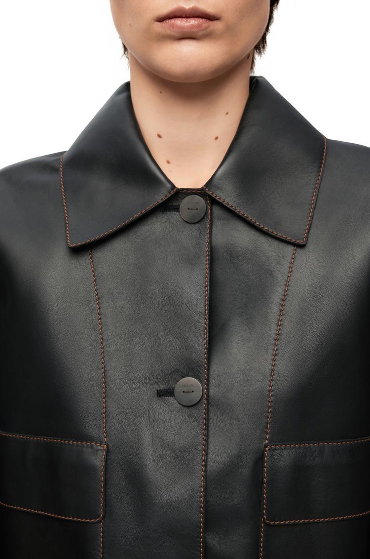 Turn-up jacket in nappa lambskin