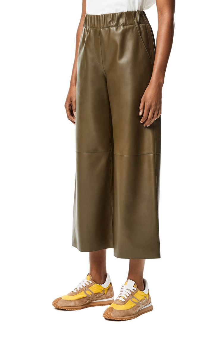 Cropped trousers in nappa lambskin