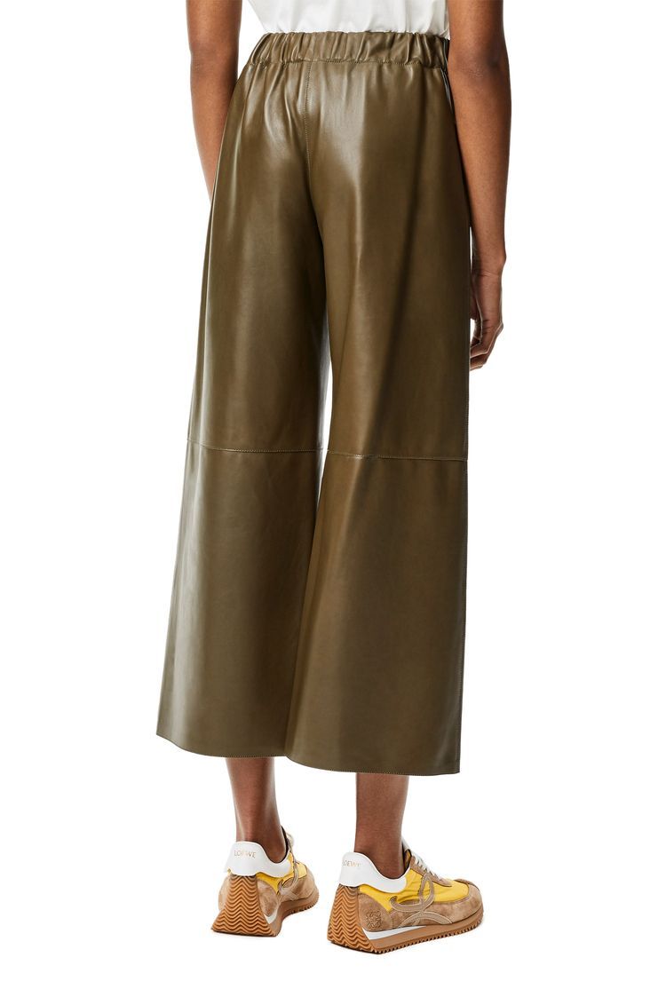 Cropped trousers in nappa lambskin