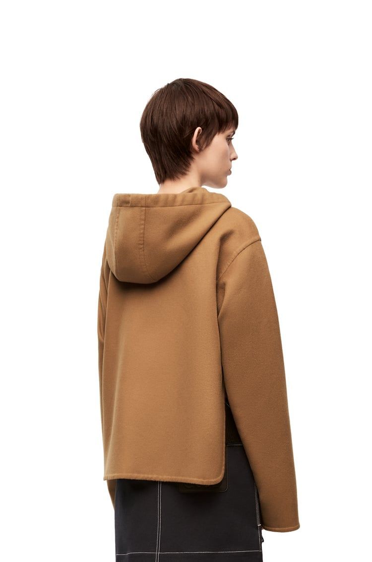 Hooded jacket in wool and cashmere