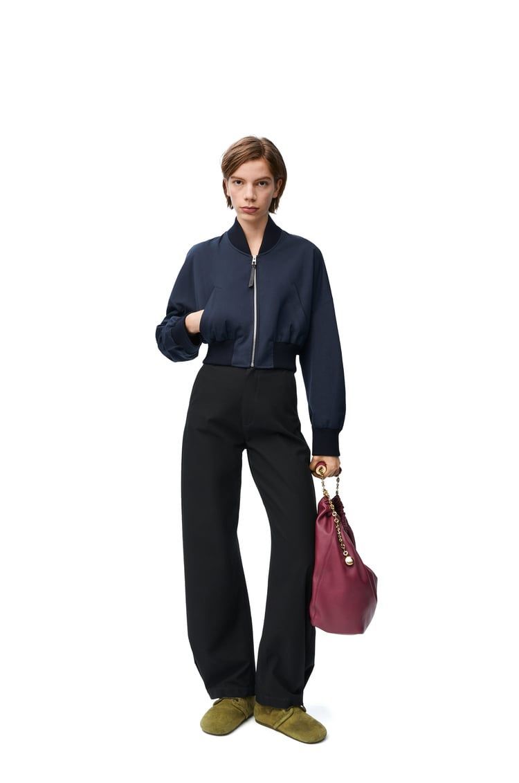 Bomber jacket in cotton and silk