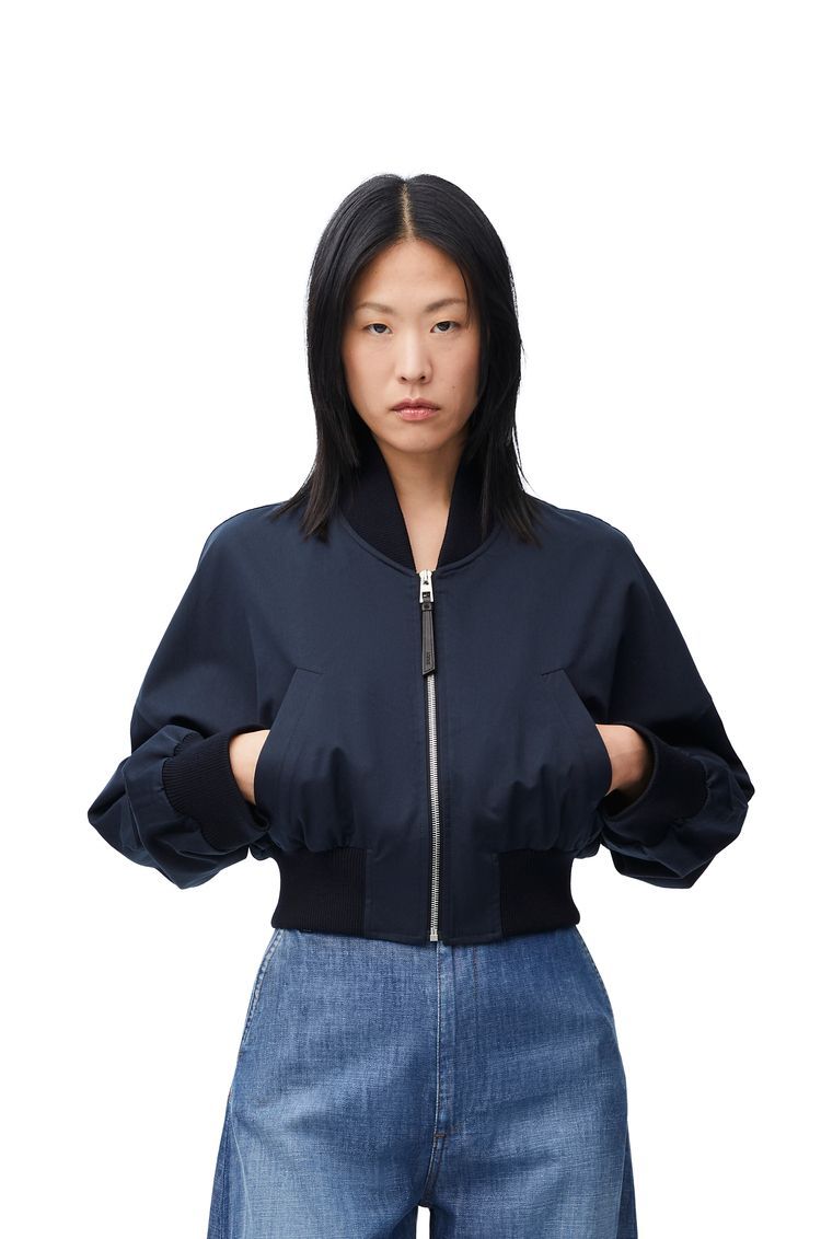 Bomber jacket in cotton and silk
