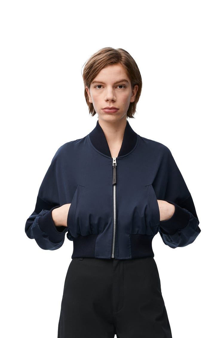 Bomber jacket in cotton and silk