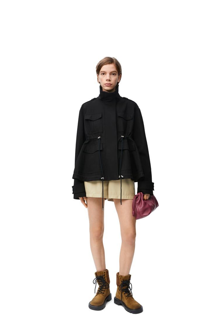 Short parka in cotton