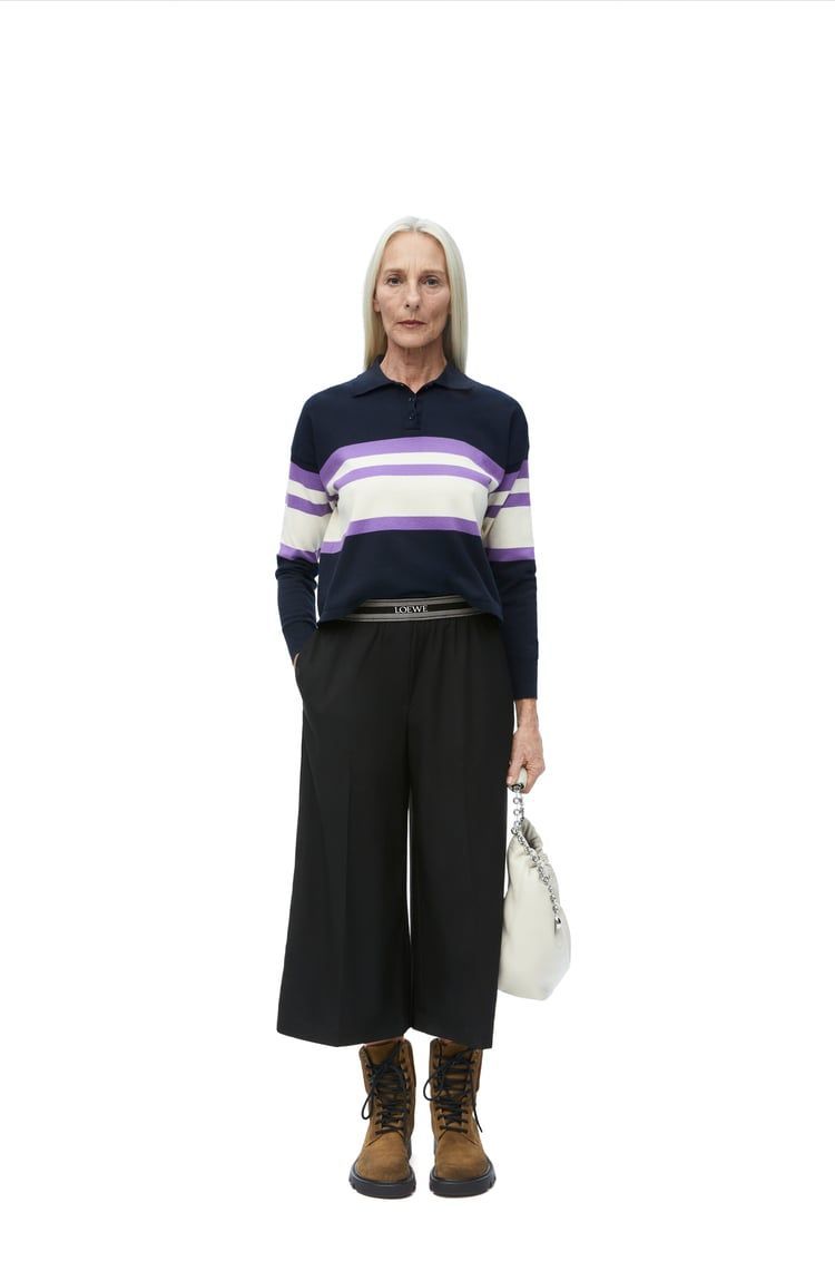 Cropped trousers in wool