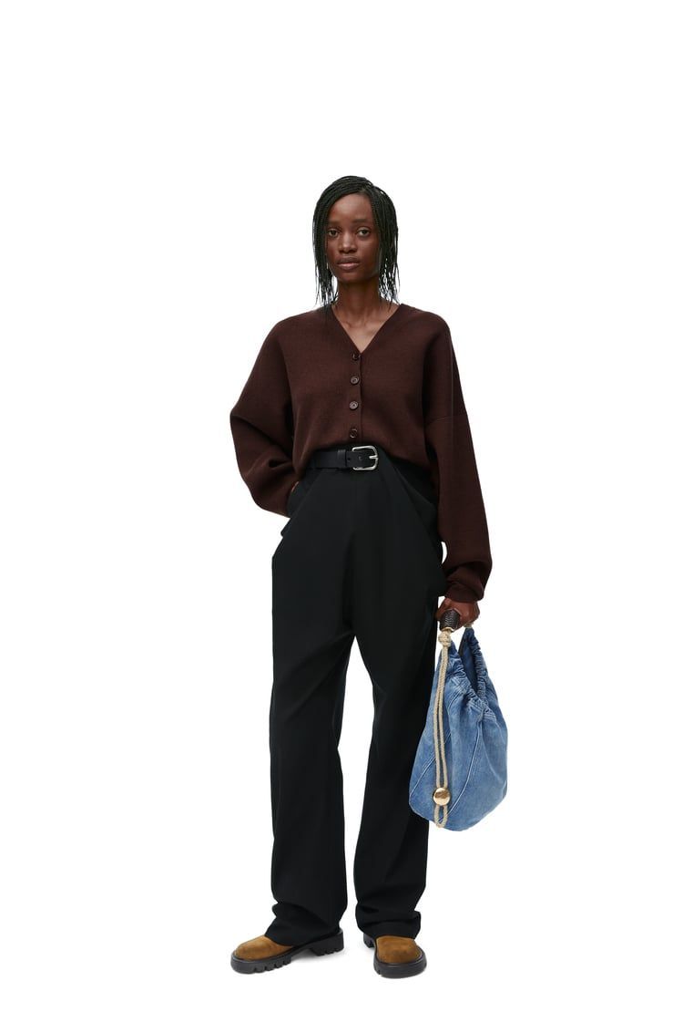 Draped trousers in cotton