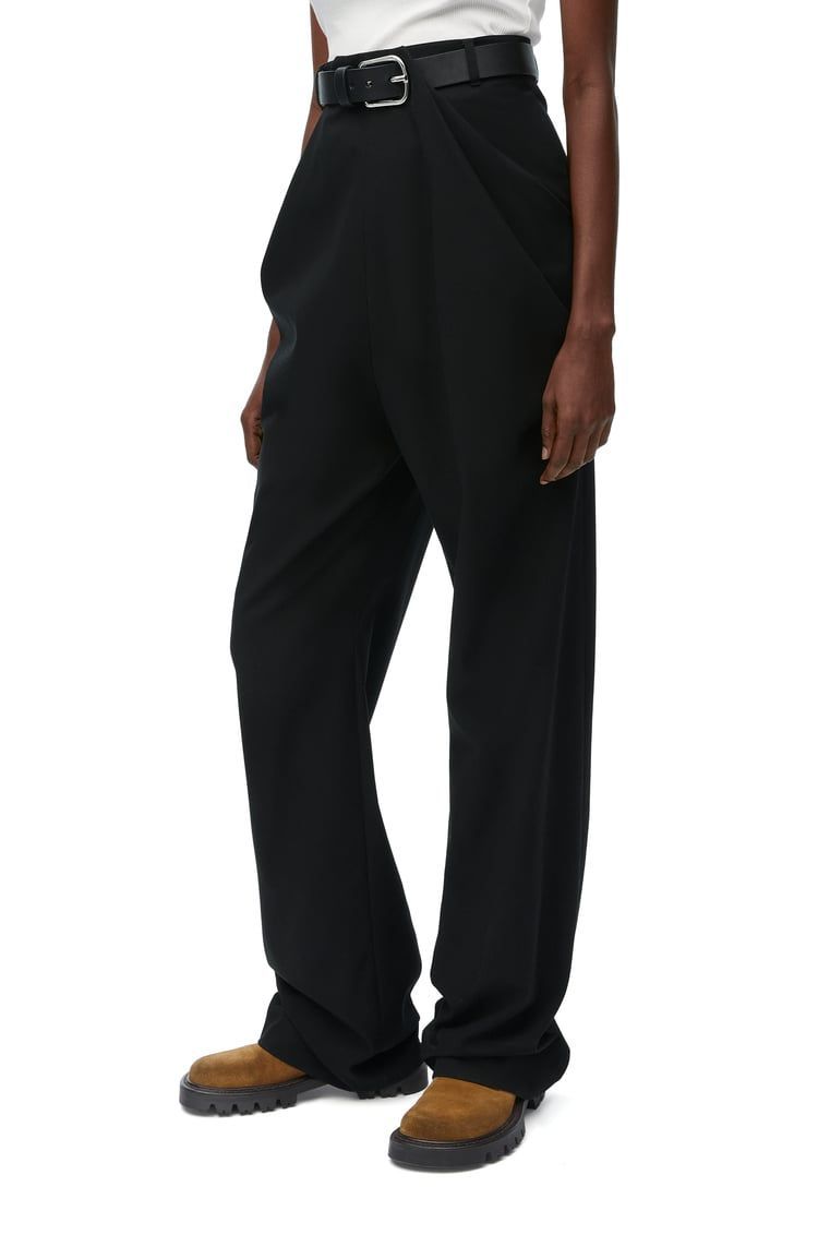 Draped trousers in cotton