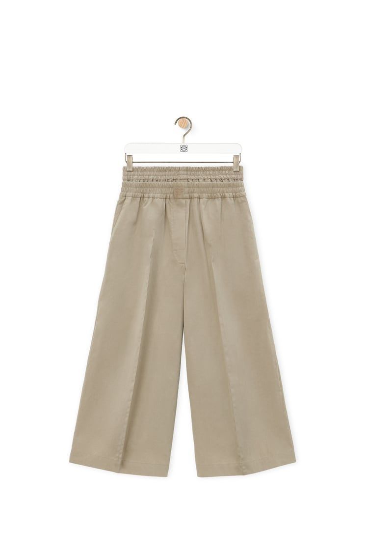 Cropped trousers in cotton and silk
