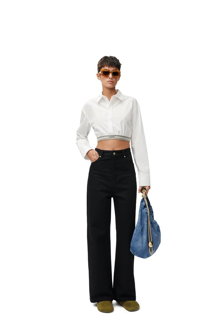 Cropped shirt in cotton
