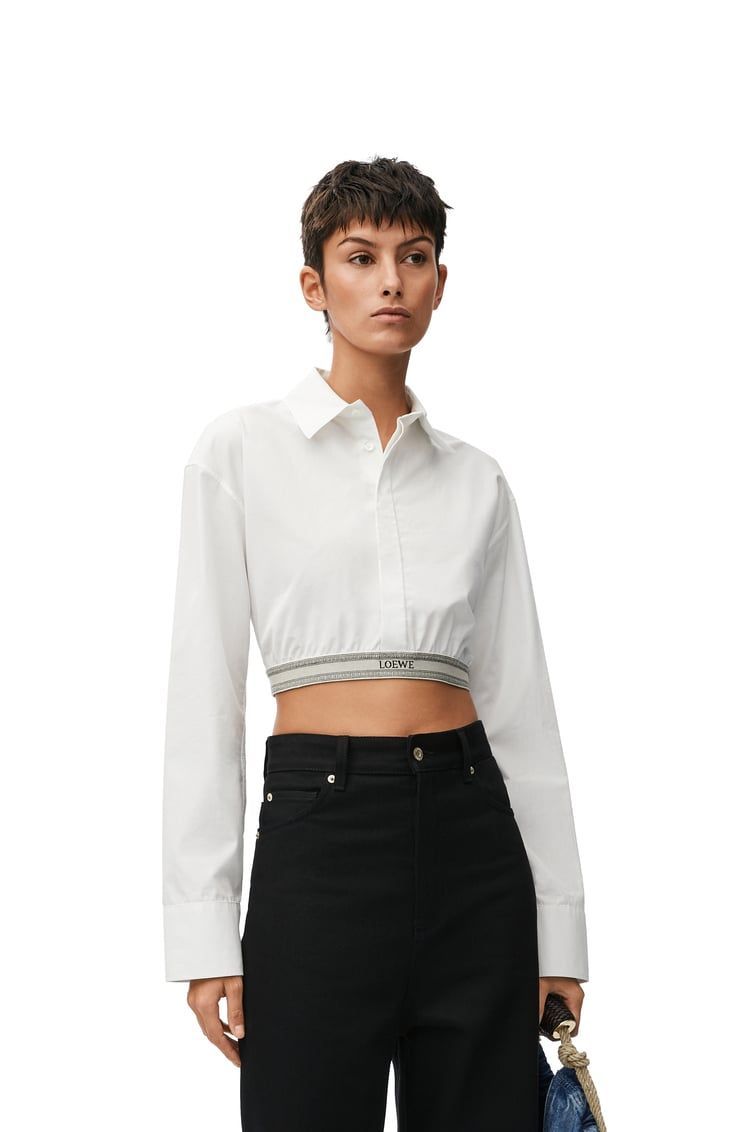 Cropped shirt in cotton