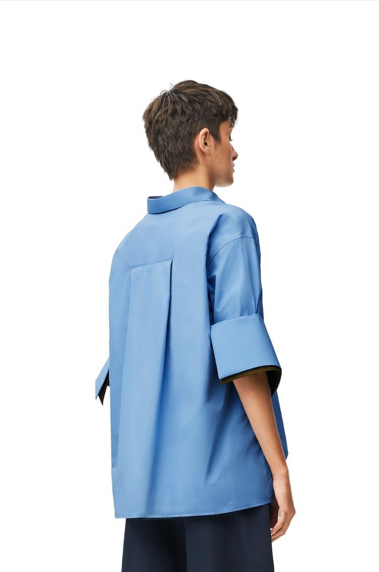 Turn-up shirt in cotton