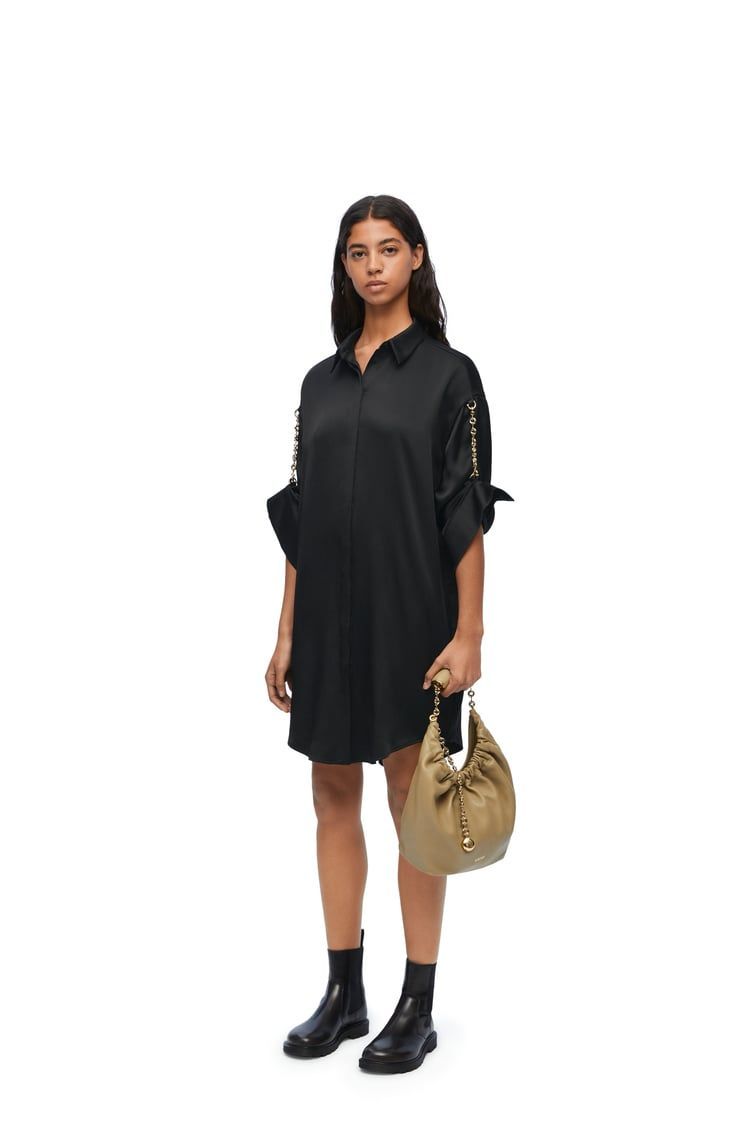 Chain shirt dress in silk