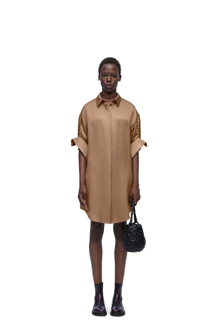 Chain shirt dress in silk