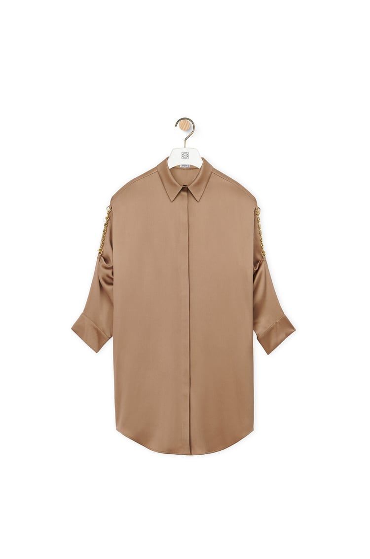 Chain shirt dress in silk