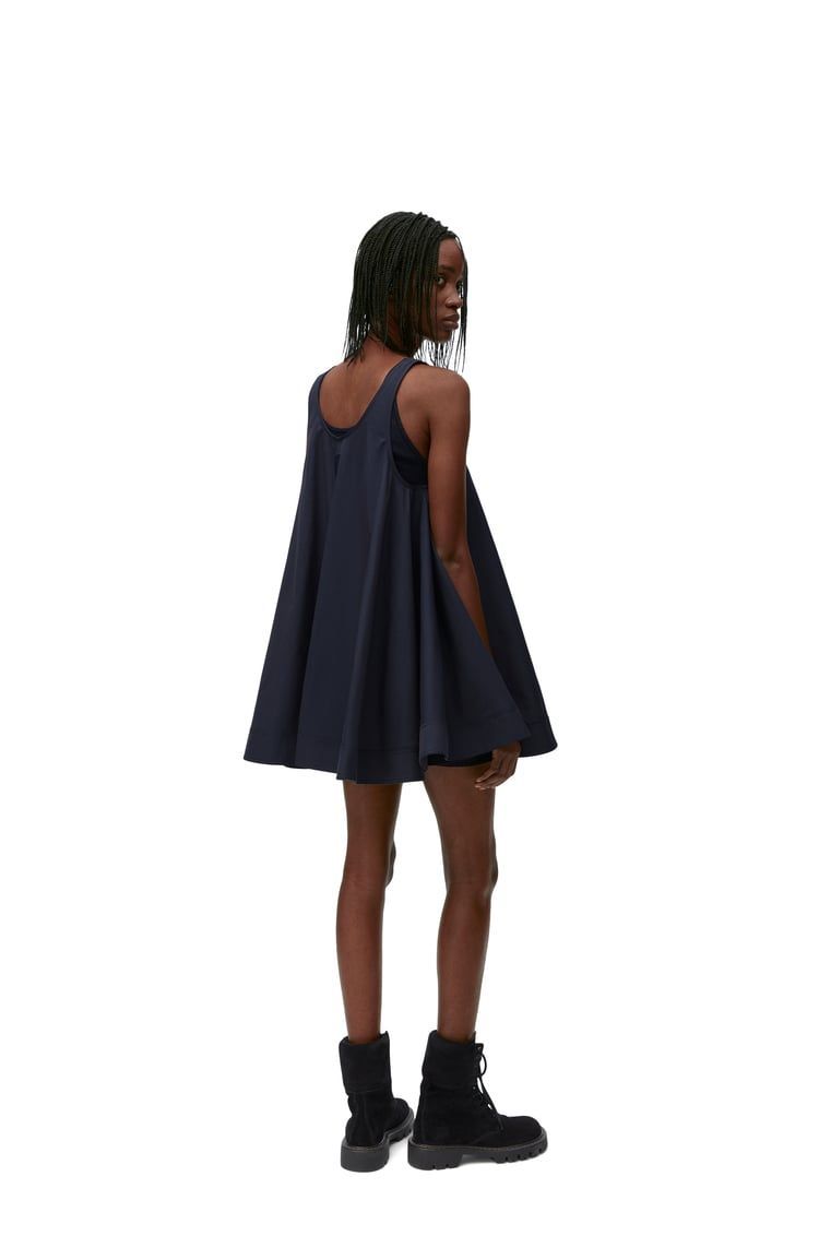 Trapeze dress in cotton and silk