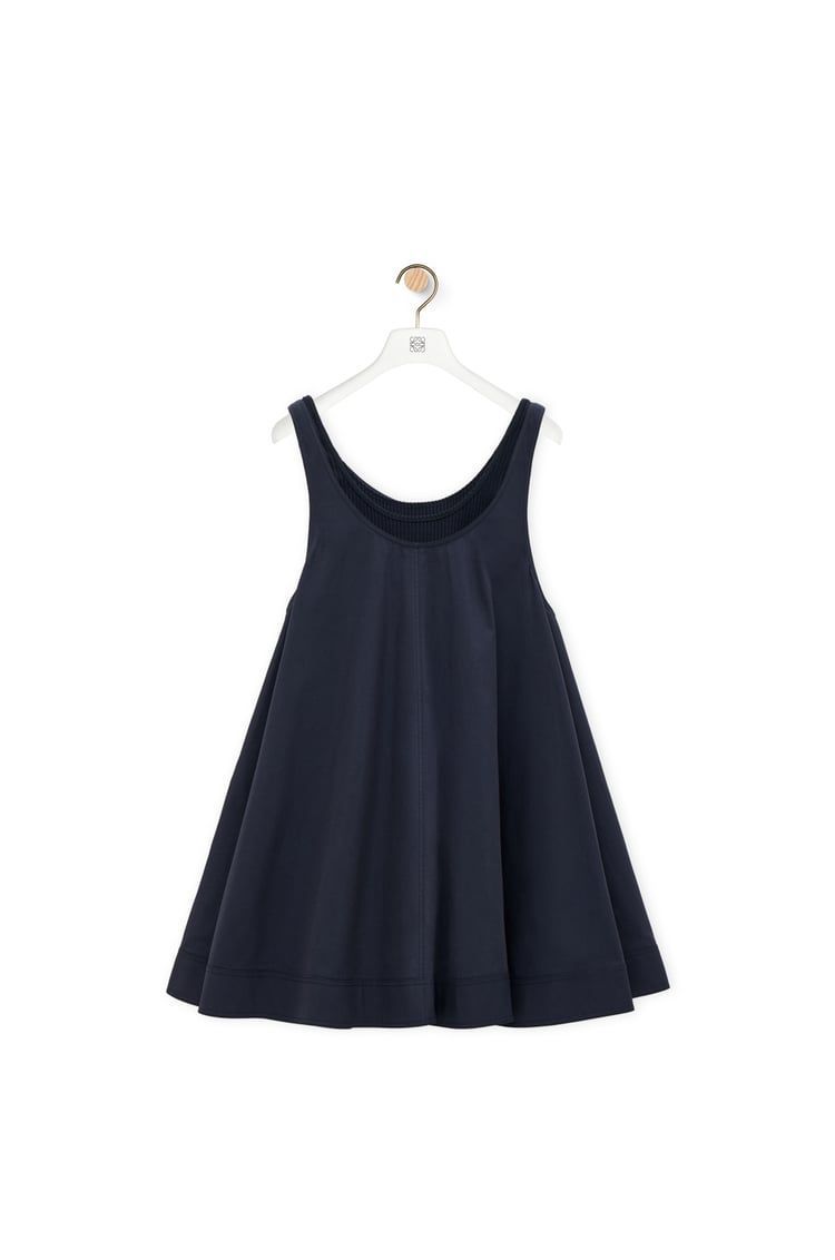 Trapeze dress in cotton and silk