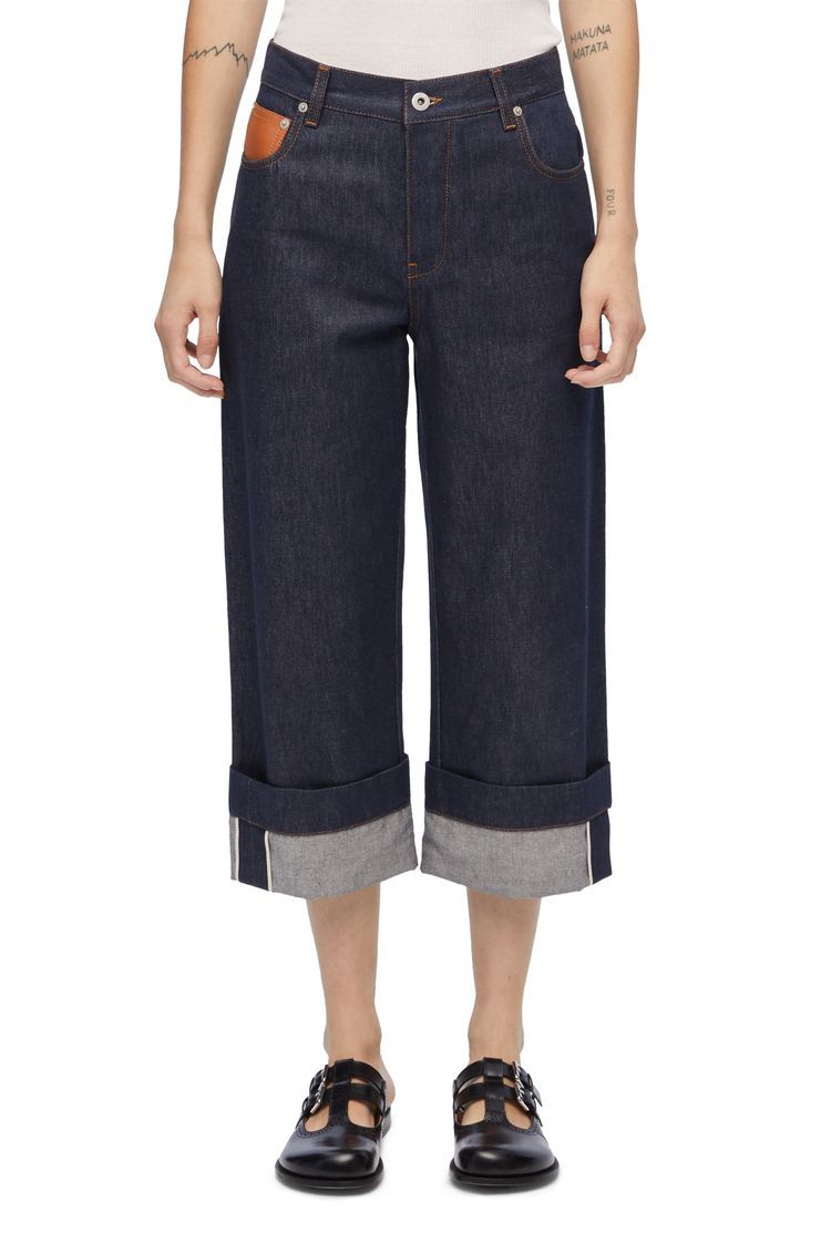 Fisherman turn-up jeans in denim