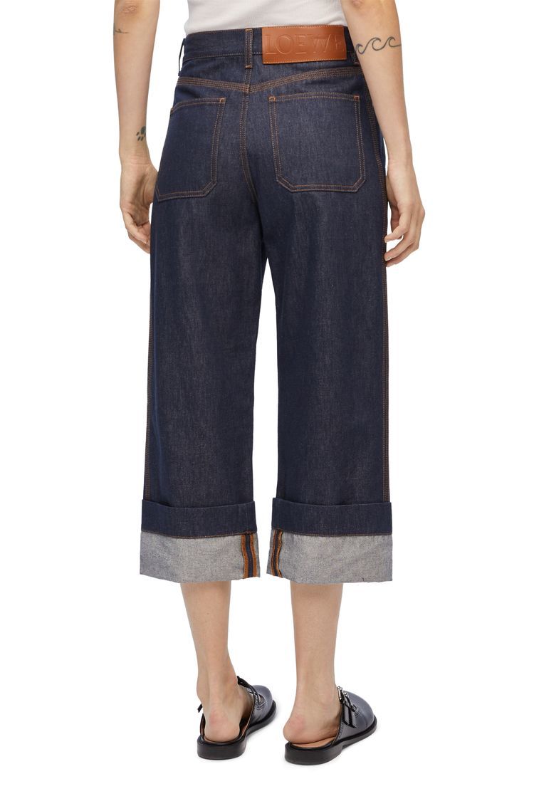 Fisherman turn-up jeans in denim