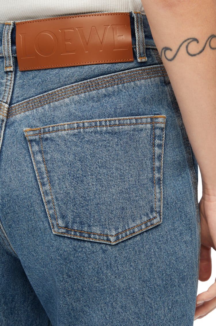 Anagram cropped jeans in denim