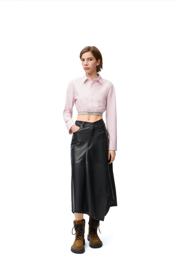 Cropped shirt in cotton
