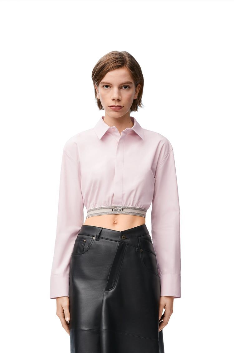 Cropped shirt in cotton