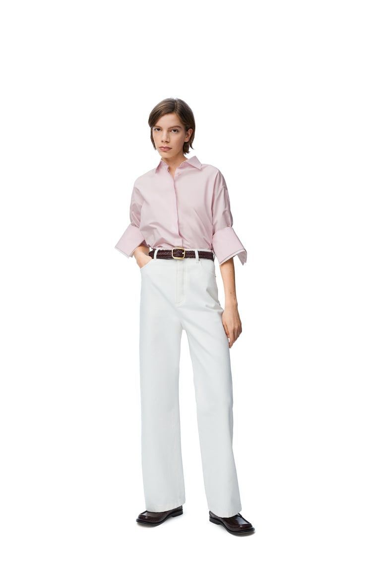 Turn-up shirt in cotton