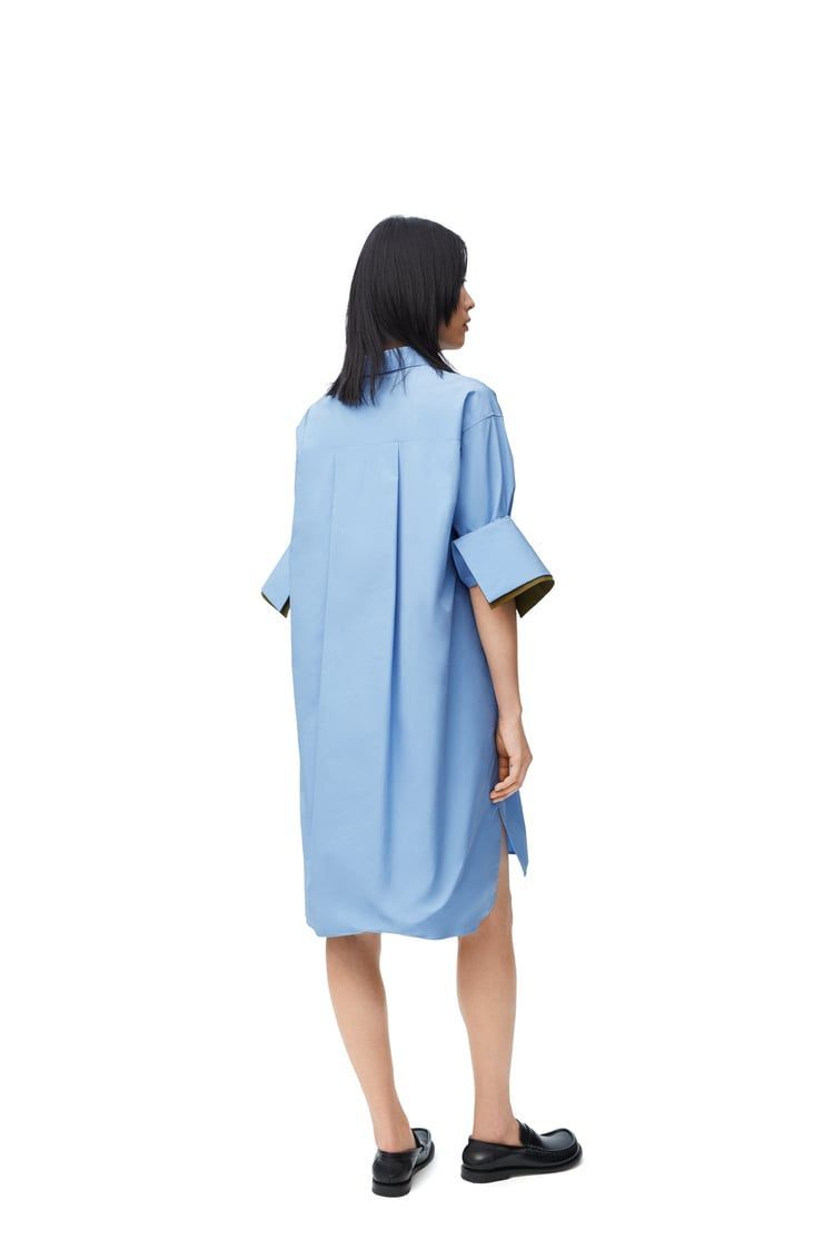 Turn-up shirt dress in cotton