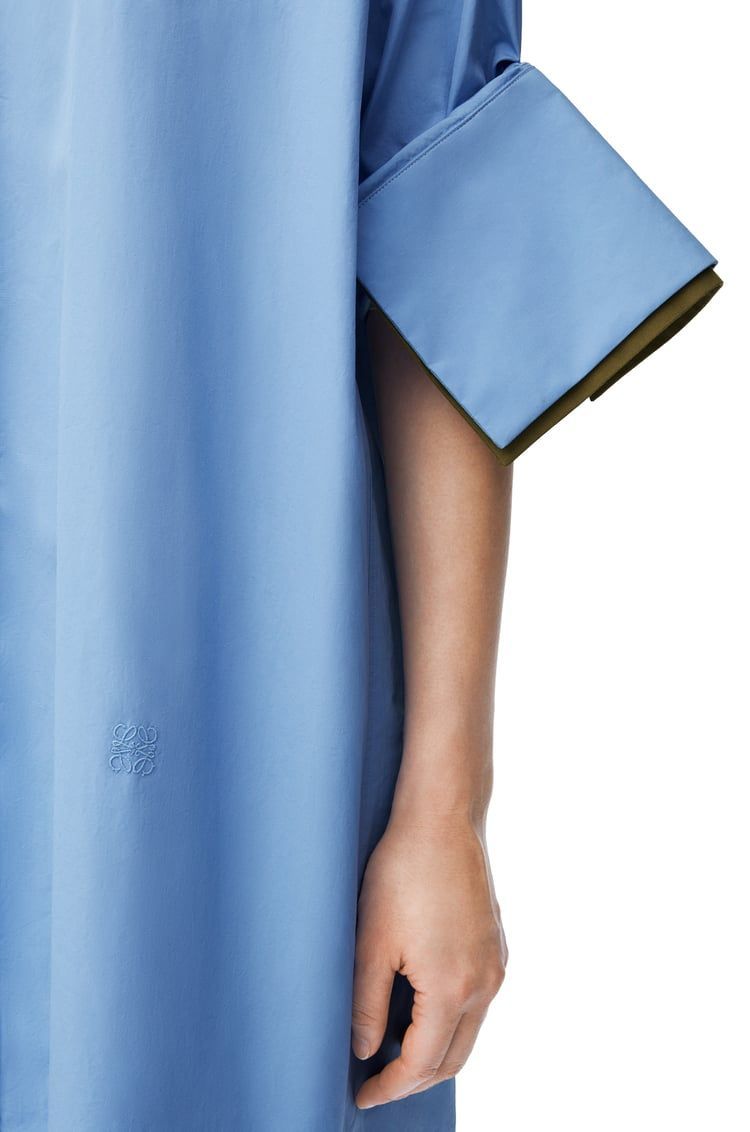 Turn-up shirt dress in cotton