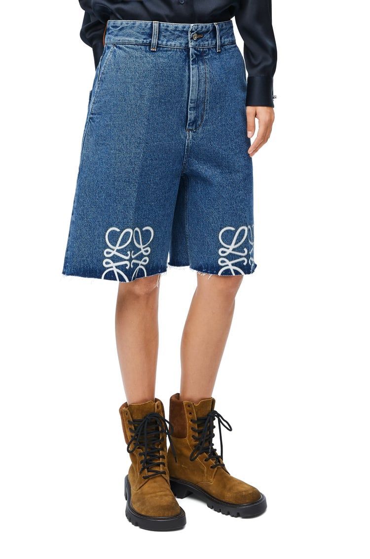 Anagram shorts in denim
