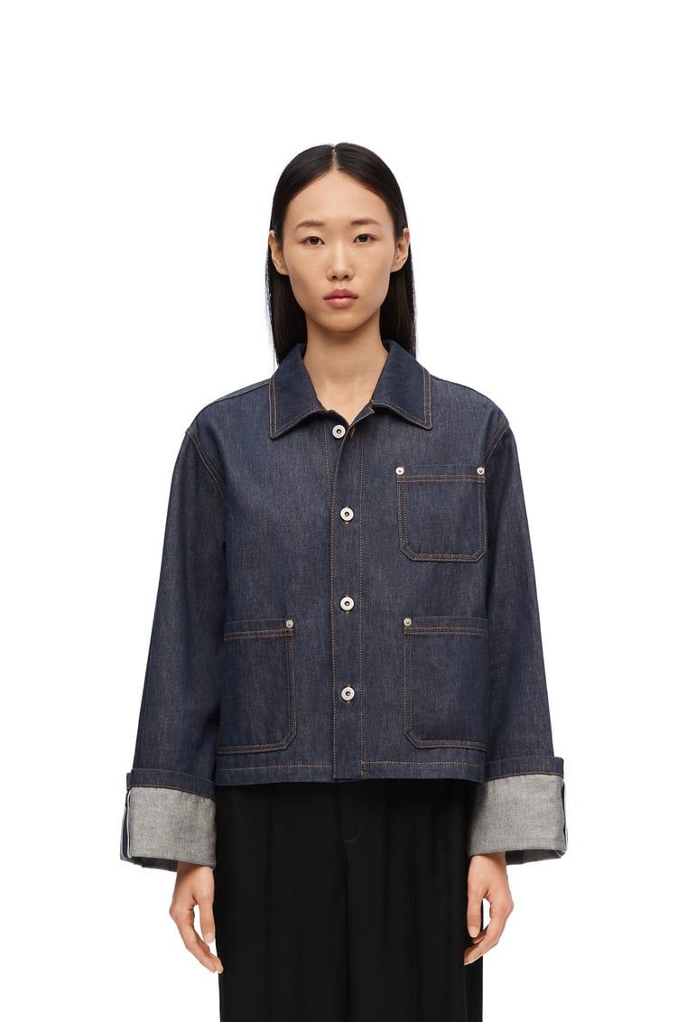 Fisherman turn-up jacket in denim