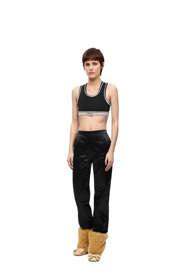 Cropped tank top in viscose
