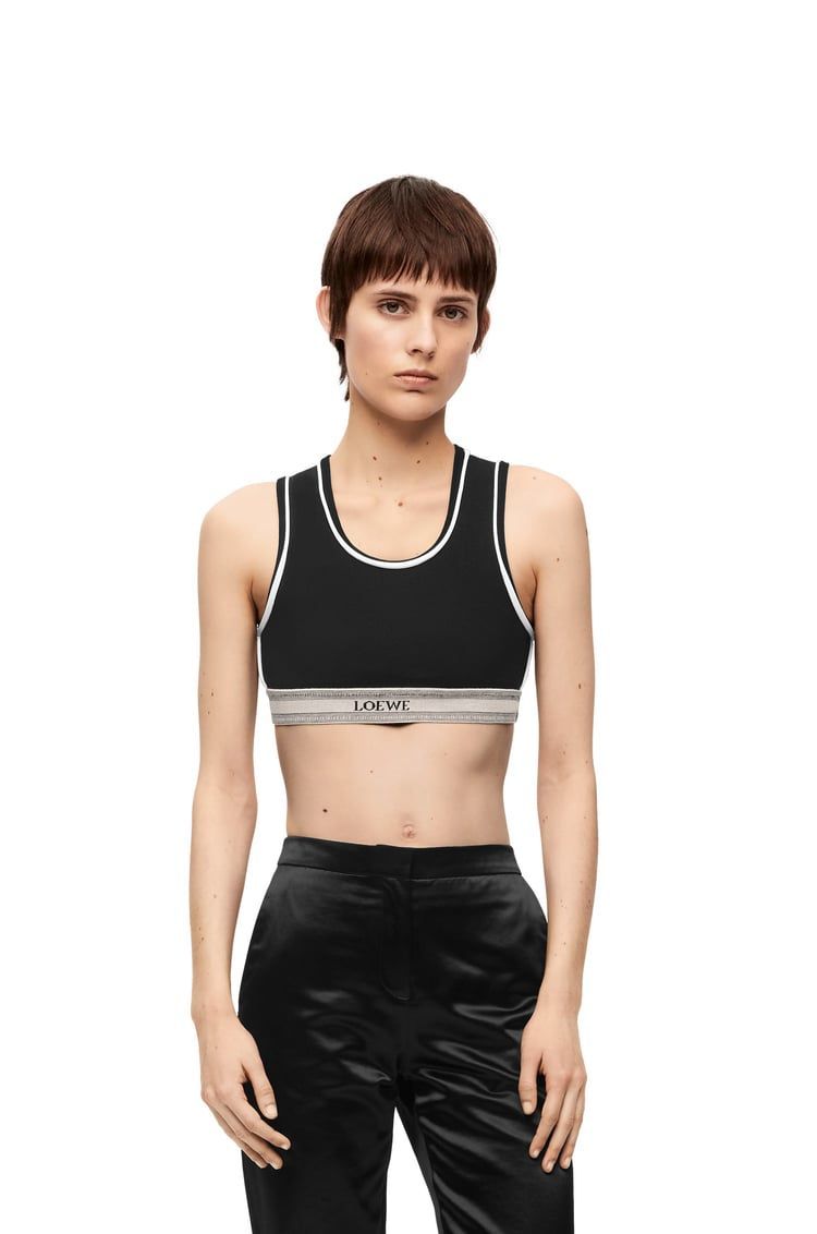 Cropped tank top in viscose
