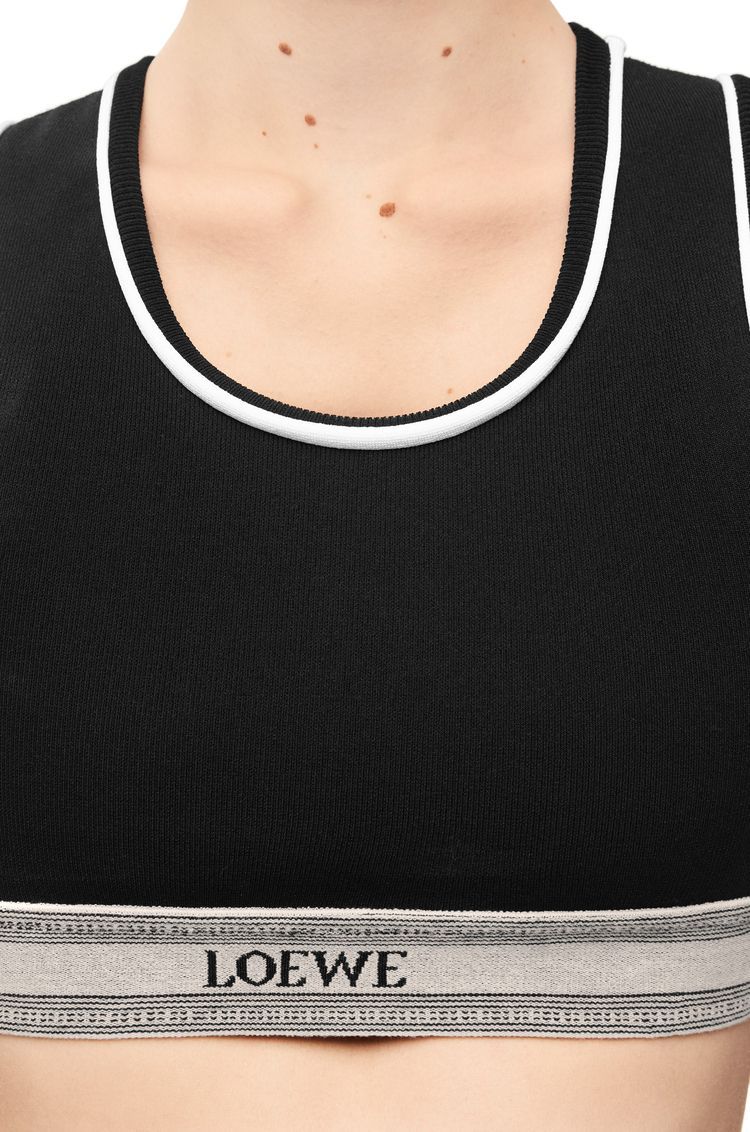 Cropped tank top in viscose