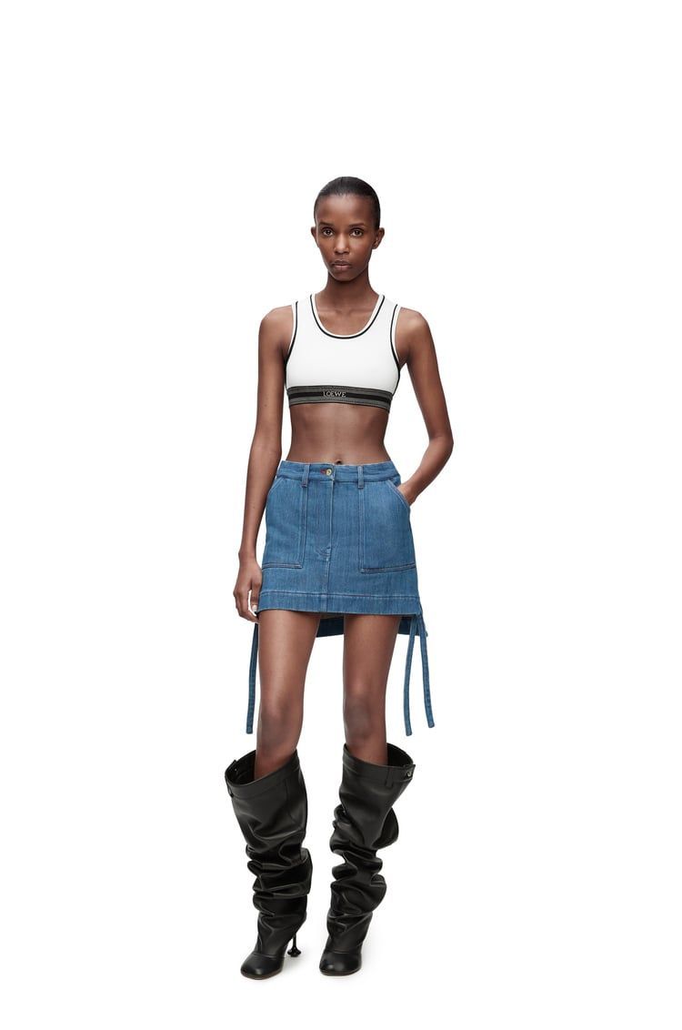 Cropped tank top in viscose