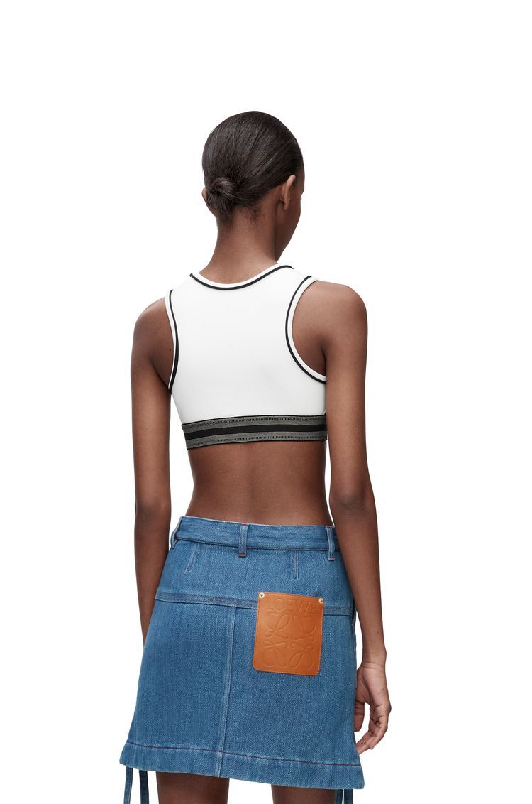 Cropped tank top in viscose