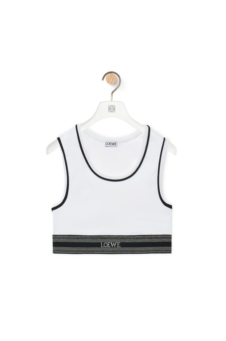 Cropped tank top in viscose